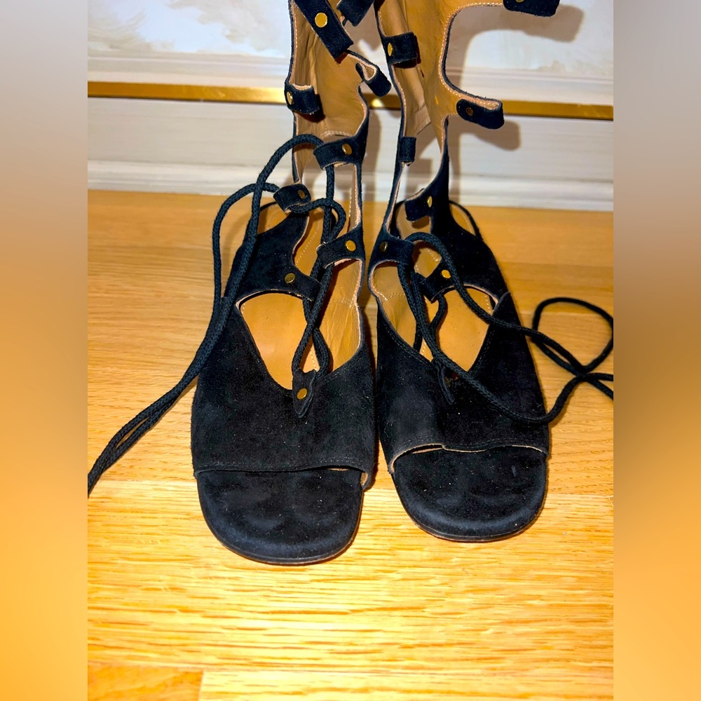Chloe Foster Suede Gladiator Wedge Sandals